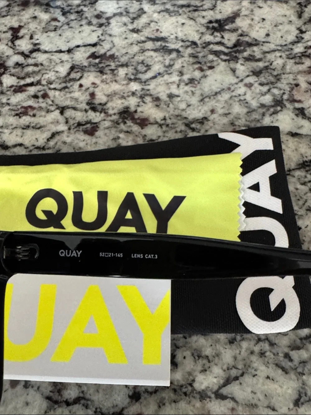 Quay Australia Black Oversized Square Sunglasses with Gradient Lenses